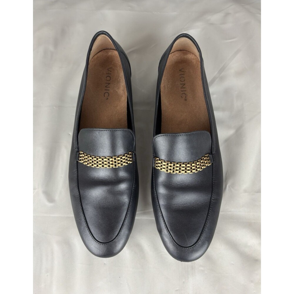 Vionic Women's Charlotte Loafers Size 10 Black Leather Office Career Work